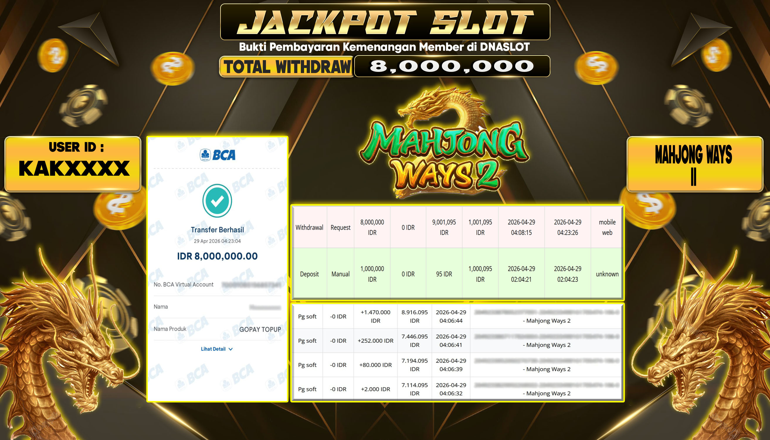 JACKPOT SLOT MAHJONG WAYS 2 29 APRIL 2026